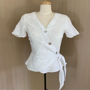 H&M Linen Wrap Top Women’s Size XS